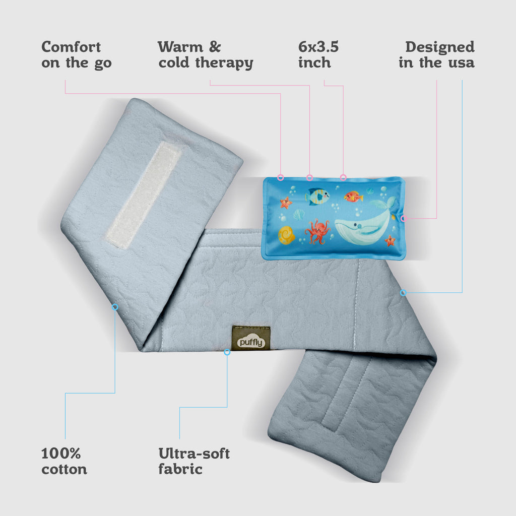 Baby Colic & Gas Relief Belly Belt, Hot/Cold Gel Pack Tummy Wrap for Newborns & Infants, Soft Baby Swaddle for Upset Stomach Comfort, 0–3 Years