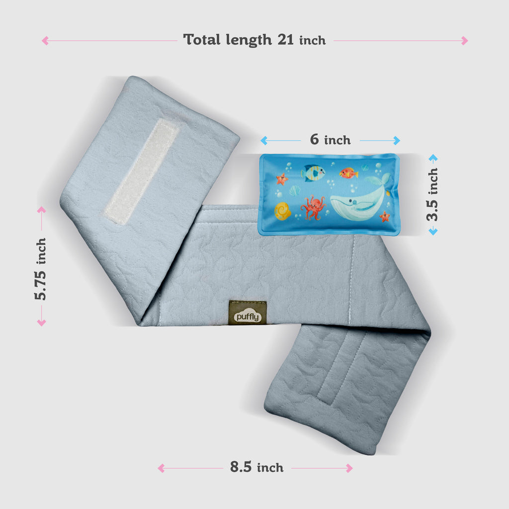 Baby Colic & Gas Relief Belly Belt, Hot/Cold Gel Pack Tummy Wrap for Newborns & Infants, Soft Baby Swaddle for Upset Stomach Comfort, 0–3 Years