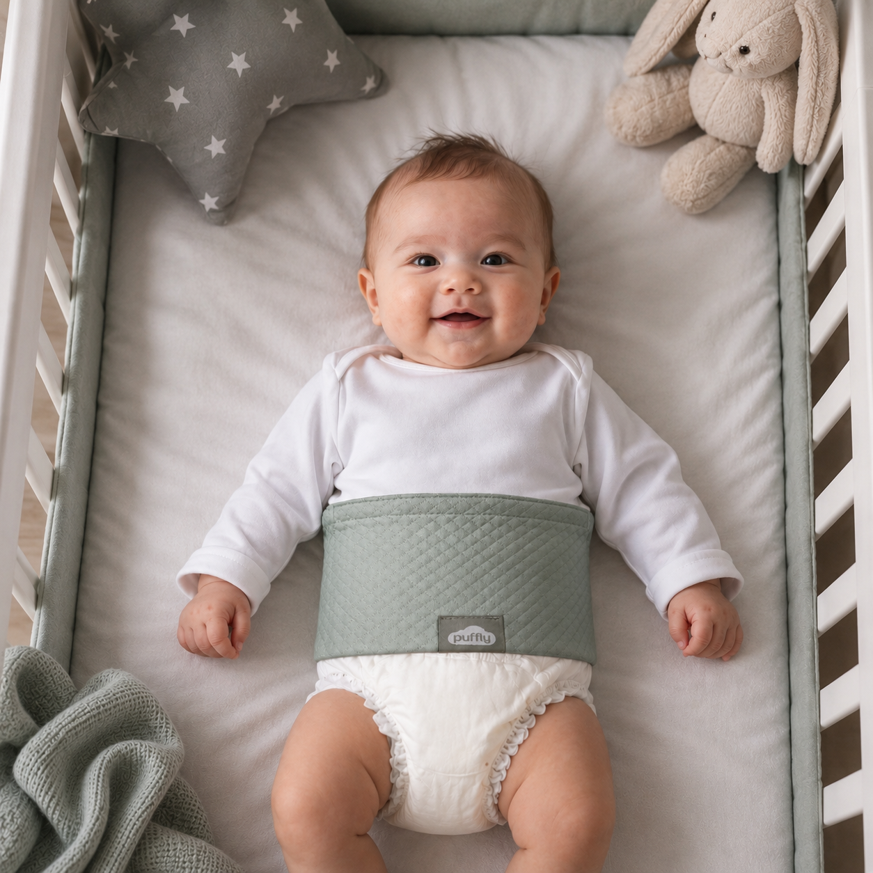 Baby Colic & Gas Relief Belly Belt, Hot/Cold Gel Pack Tummy Wrap for Newborns & Infants, Soft Baby Swaddle for Upset Stomach Comfort, 0–3 Years
