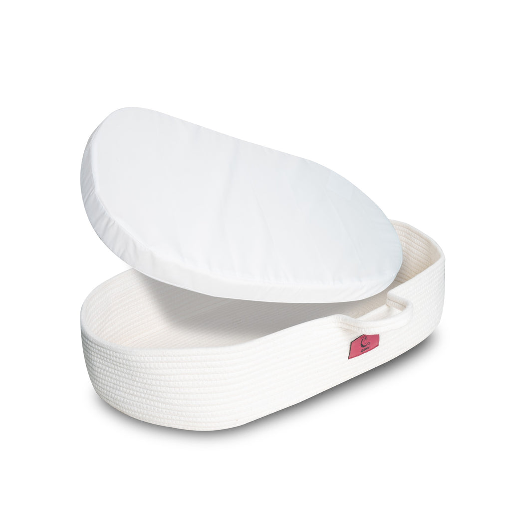 Organic Baby Moses Basket & Newborn Nest with Waterproof Pad
