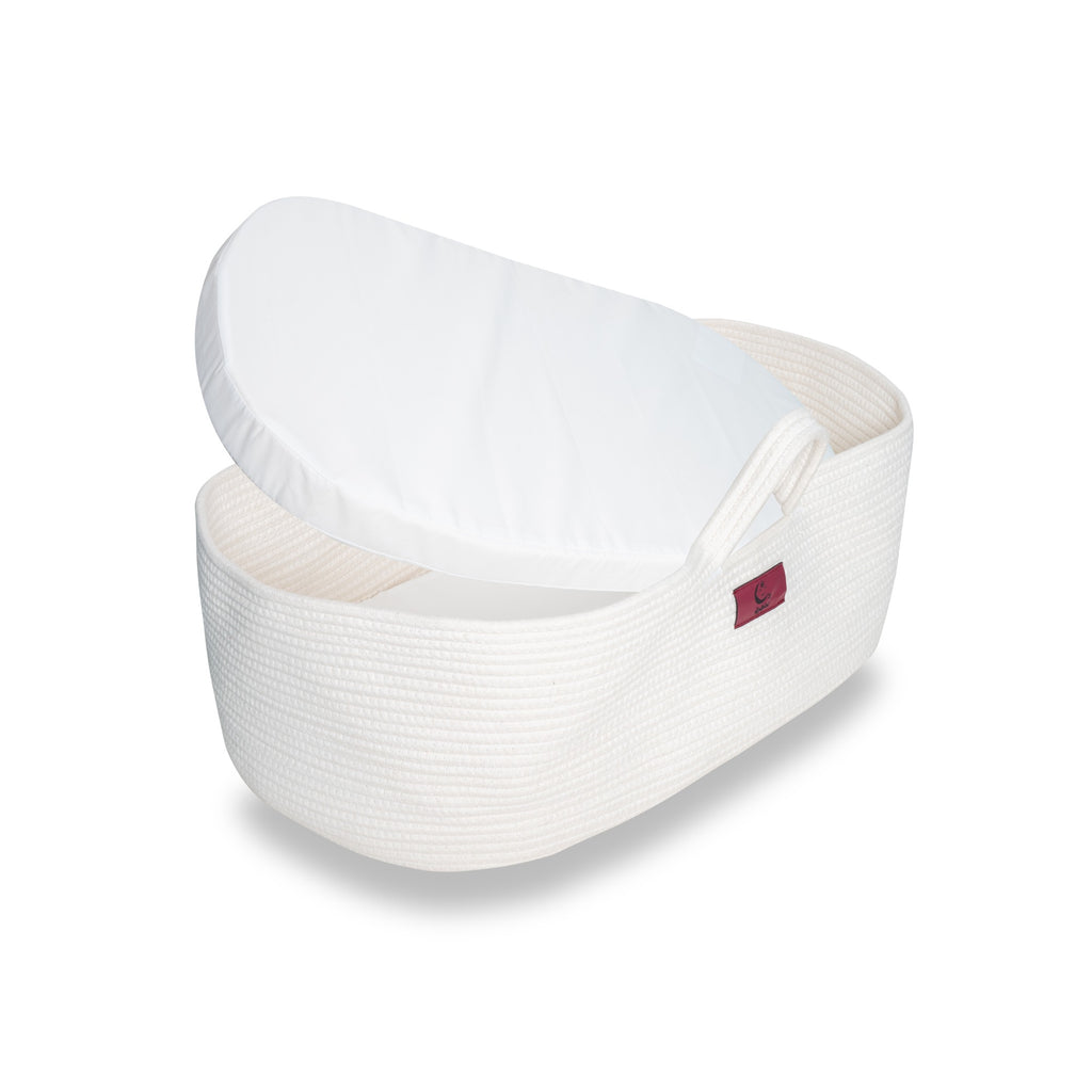 Organic Baby Moses Basket & Newborn Nest with Waterproof Pad